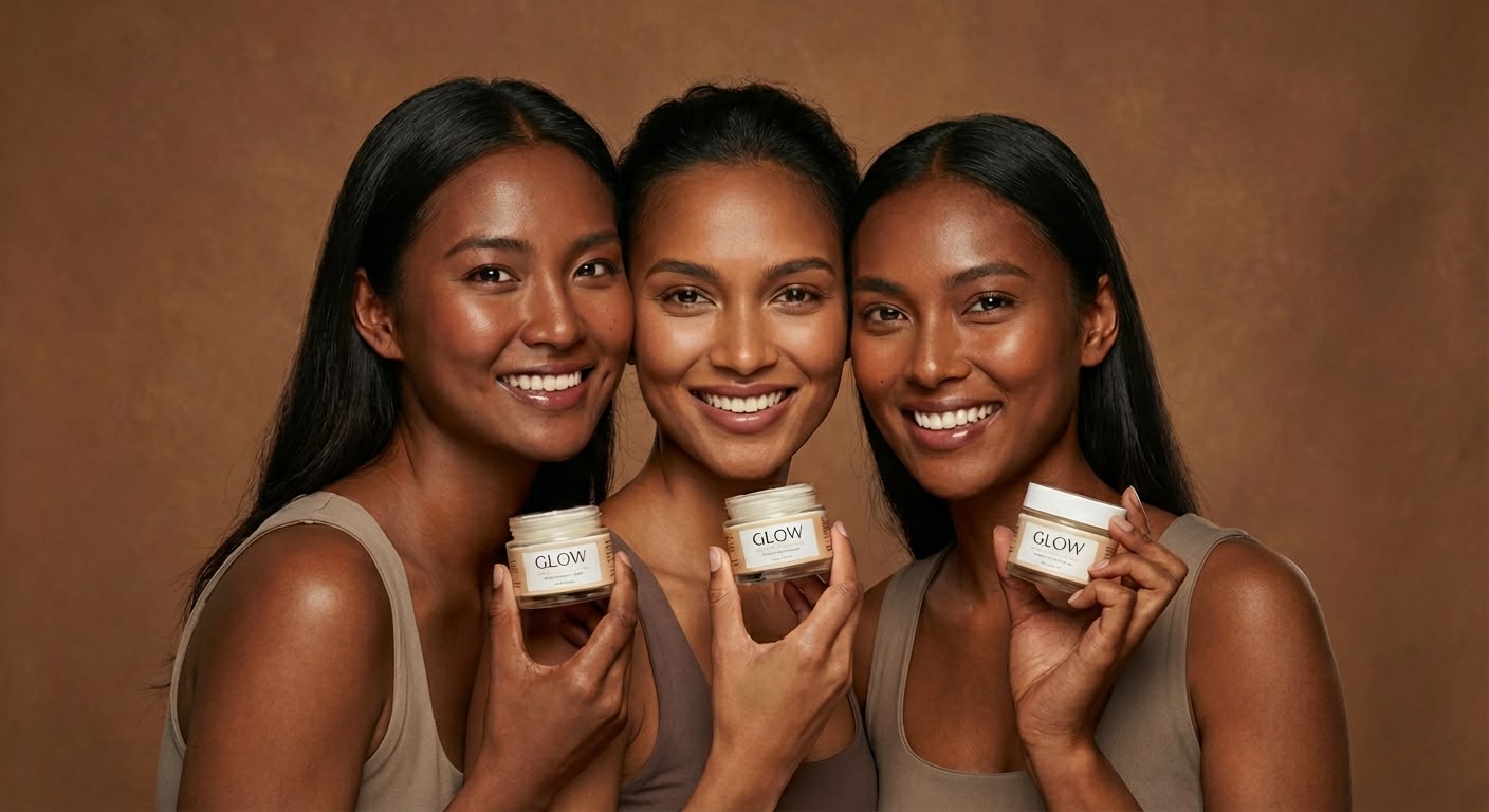 Diverse women with glowing skin